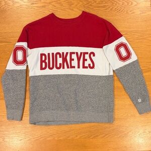 Gray and Red Ohio State Buckeyes Crewneck - Women’s